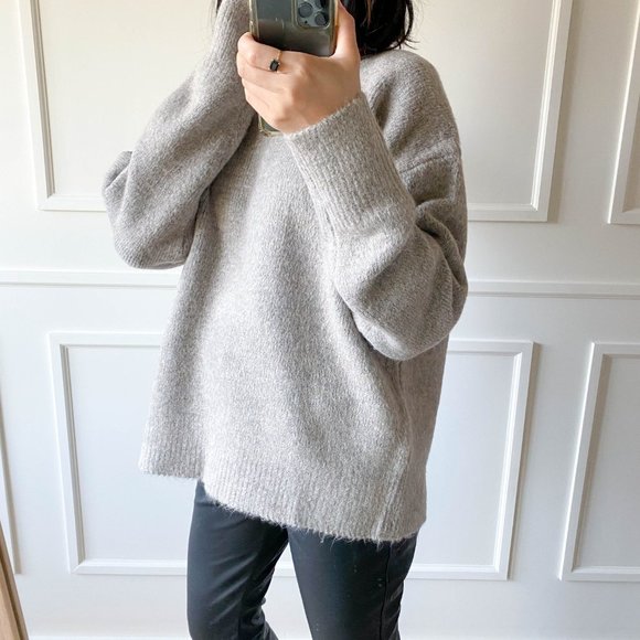 (LAST ONE) Thick Sweater Wool/Mohair Grey - Picture 3 of 12